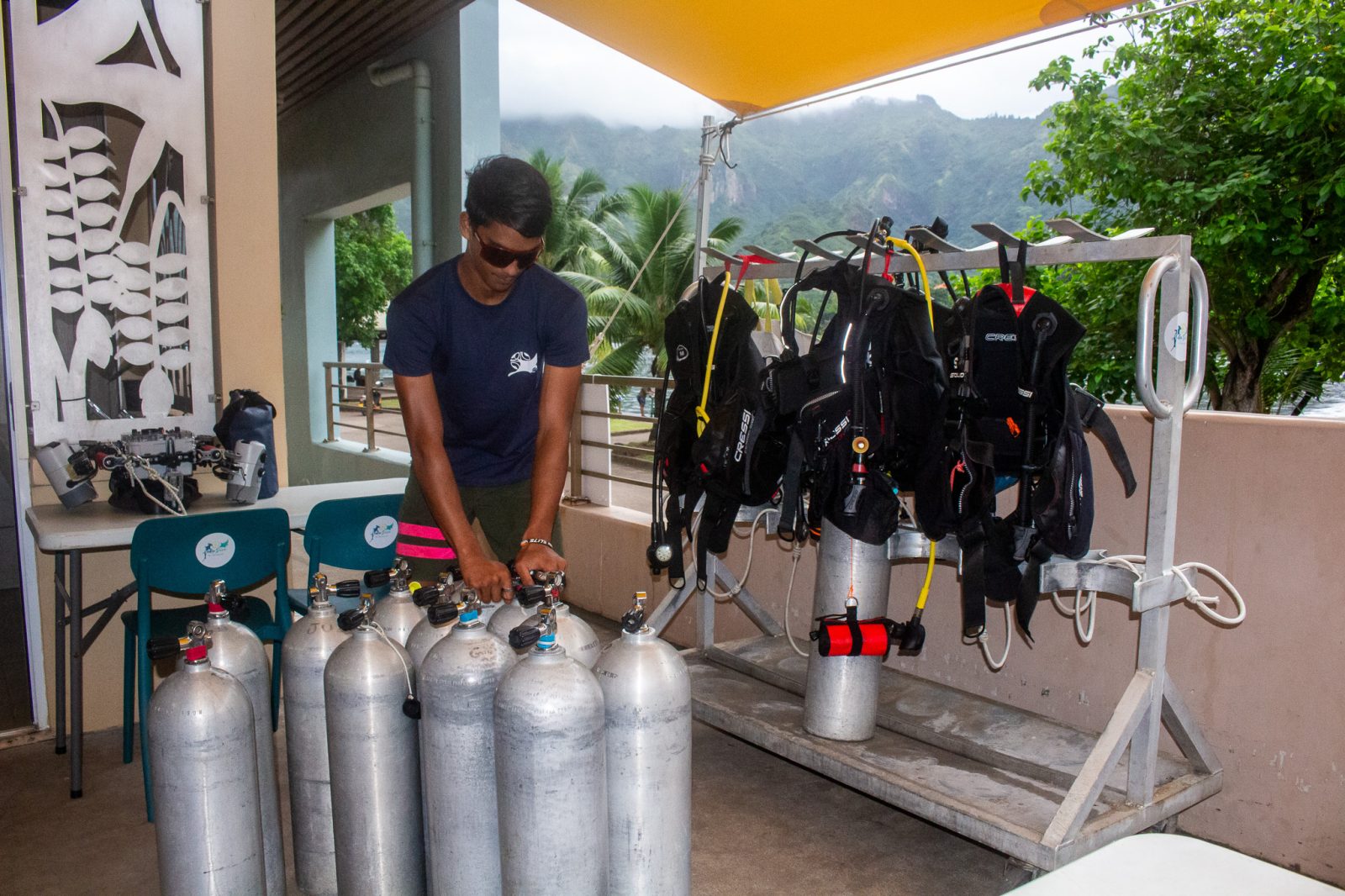 Checking the tanks and equipment at the centre